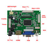 VGA+HDMI+AV LCD Controller Board 50pin TTL/30pin LVDS Panel Signal Interfaces